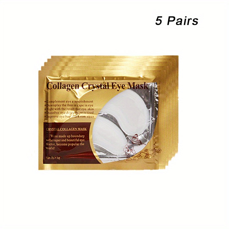 10pcs/5pairs Collagen Infused Crystal Eye Masks - Firming, Lifting, and Hydrating Beauty Patches for All Skin Types - Unscented, Compact, and Easy to Use Skin Care Tools for Women