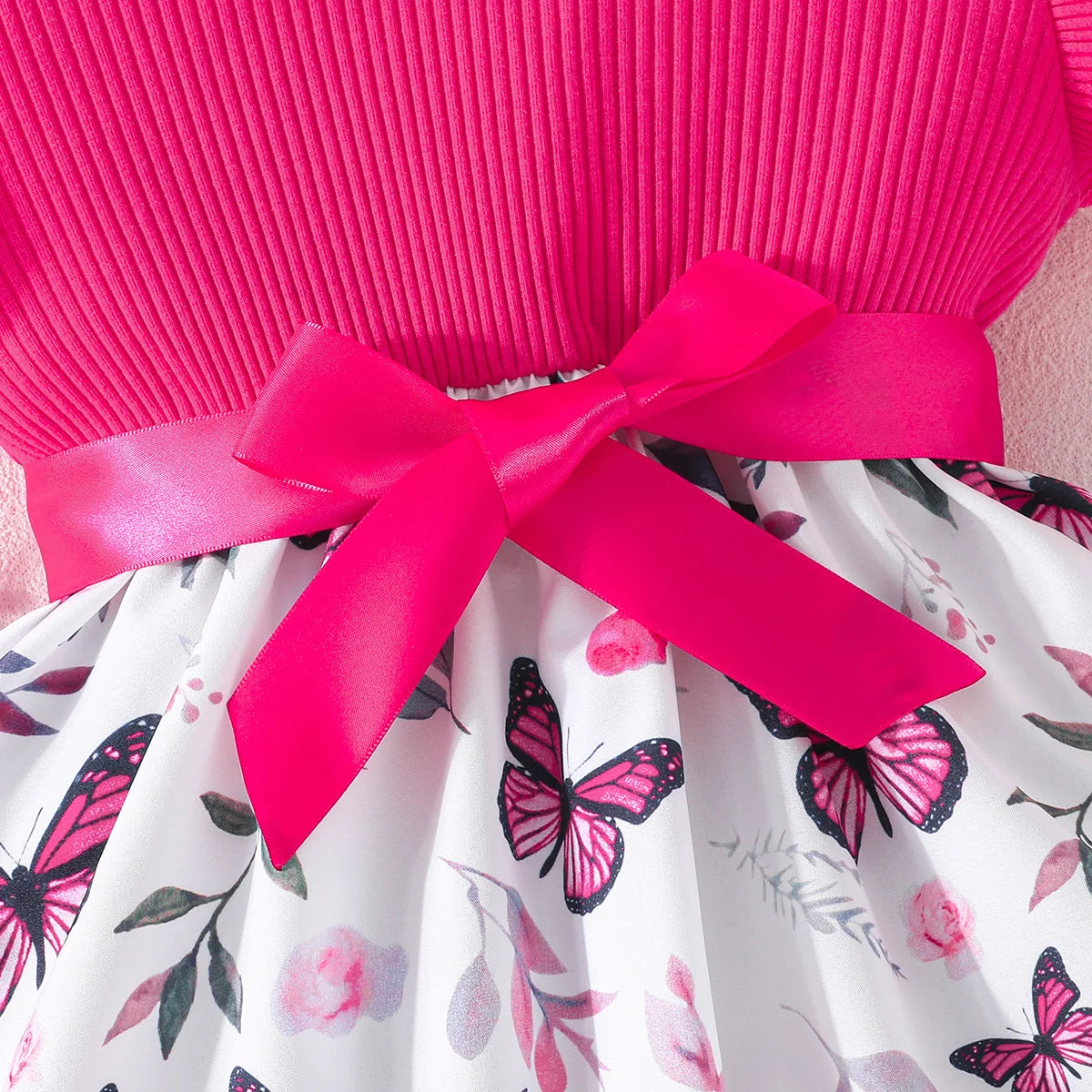 Dress For Kids 6-36 Months Cotton Ruffle Sleeve Cute Butterfly Floral Summer Princess Formal Dresses Ootd For Newborn Baby Girl