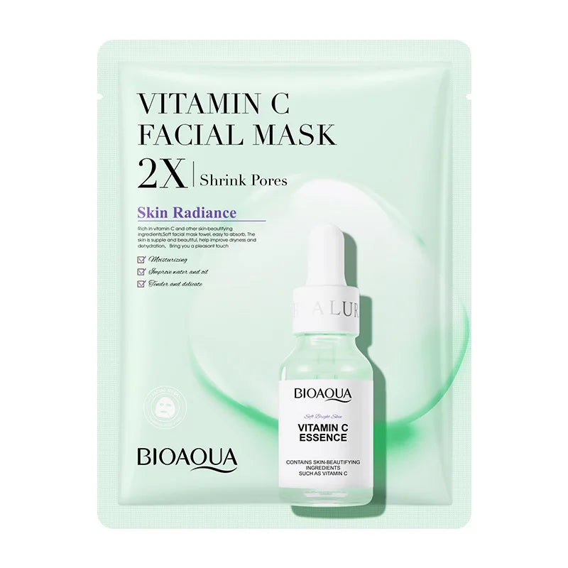 20pcs BIOAQUA Centella Collagen Face Mask VC Moisturizing Refreshing Sheet Masks Hyaluronic Acid Facial Mask Skin Care Products