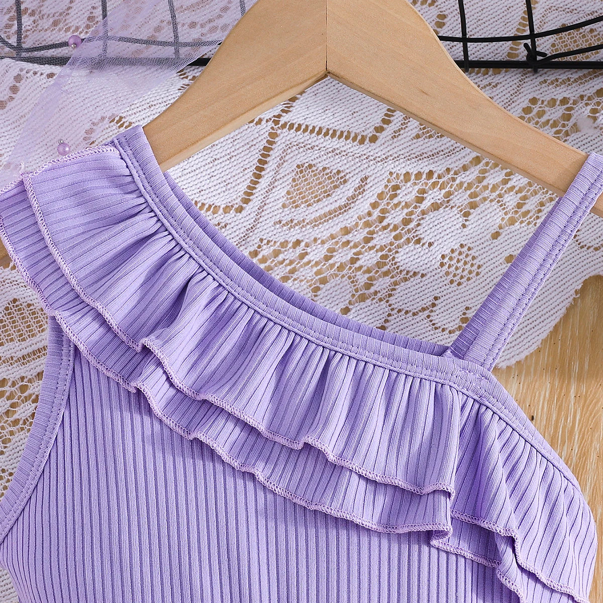 Little princess's ruffled butterfly flower printed suspender dress