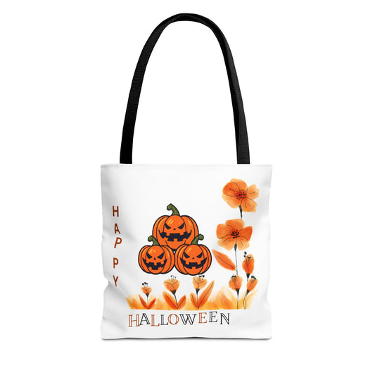 Halloween Pumpkin Tote Bag, Fall Shopping Bag, Spooky Gift, Trick or Treat Carryall, Seasonal Handbag, Boho Tote