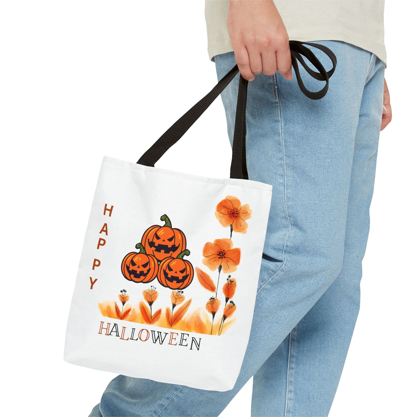Halloween Pumpkin Tote Bag, Fall Shopping Bag, Spooky Gift, Trick or Treat Carryall, Seasonal Handbag, Boho Tote