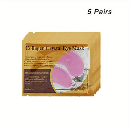 10pcs/5pairs Collagen Infused Crystal Eye Masks - Firming, Lifting, and Hydrating Beauty Patches for All Skin Types - Unscented, Compact, and Easy to Use Skin Care Tools for Women