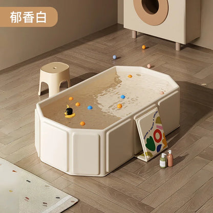 Baby Shower Basin, Large size, 0-5Year Old Children's Folding Bathtub, Baby Can Sit and Lie down, Newborn Integrated Bathtub