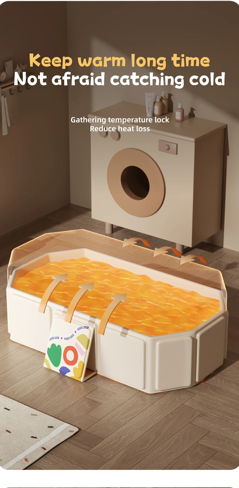 Baby Shower Basin, Large size, 0-5Year Old Children's Folding Bathtub, Baby Can Sit and Lie down, Newborn Integrated Bathtub