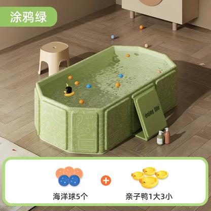 Baby Shower Basin, Large size, 0-5Year Old Children's Folding Bathtub, Baby Can Sit and Lie down, Newborn Integrated Bathtub