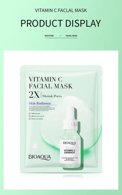 20pcs BIOAQUA Centella Collagen Face Mask VC Moisturizing Refreshing Sheet Masks Hyaluronic Acid  Facial Mask Skin Care Products