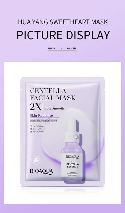 20pcs BIOAQUA Centella Collagen Face Mask VC Moisturizing Refreshing Sheet Masks Hyaluronic Acid  Facial Mask Skin Care Products